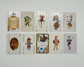 Cartas Joker antiguas (cartas clásicas) Colección de cartas Joker (cartas de repuesto) Manualidades (cartas intercambiables) Juego de cartas - Lote 43