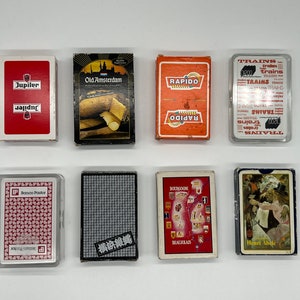Europäische Vintage Spielkarten (Poker, Bridge, Patience, Canasta) berühmte Marken Souvenir Spielkarten (Werbekarten)