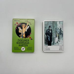 Cartes révélatrices de bonne aventure Piatnik Gypsy (Zigeuner Wahrsagekarten) publiées en Autriche (multilingue) Jeu Oracle antique