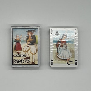 Vintage (1987) Costumes Bretons Playing Cards by Dusserre (Published in France) Brittany Region (French Costumes) Sealed Deck