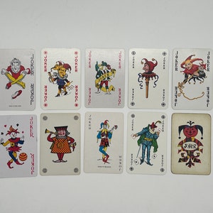 Vintage Joker-Karten (klassische Spielkarten), Joker-Kartensammlung (Ersatzkarten), Kunsthandwerk (Tauschkarten), Kartenset – Lot 56