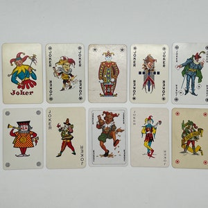 Vintage Joker-Karten (klassische Spielkarten), Joker-Kartensammlung (Ersatzkarten), Kunsthandwerk (Tauschkarten), Kartenset – Lot 82