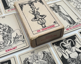 Tarot Rider Waite de Bert Bekker vintage (década de 1970) (RWS en blanco y negro) publicado en los Países Bajos (primera edición) Tarot raro (agotado)