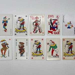 Cartes Joker vintage (cartes à jouer classiques) Collection de cartes Joker (cartes de remplacement) Artisanat (cartes à échanger) Cartes à l'unité - Lot de 12