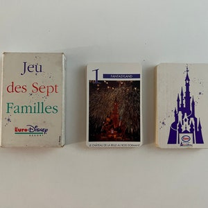 Vintage Euro Disney Jeu de Sept Familles (Juego de familia feliz) - Esso Resort Euro Disney - Tarjetas de recuerdo de Disney