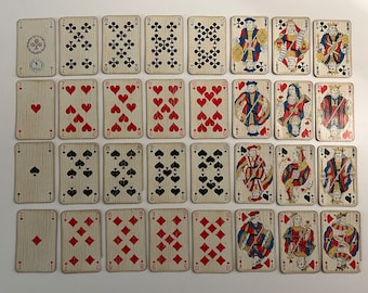 SELTENE (1950er Jahre) Spielkarten von Herón (Antique Playing Cards) 32/32 Komplett (Ancien Jeu de Cartes) 20th Century (Published in France)