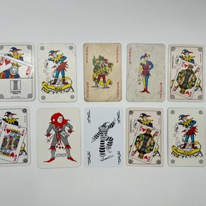 Cartes Joker vintage (cartes à jouer classiques) Collection de cartes Joker (cartes de remplacement) Artisanat (cartes à échanger) Cartes à l'unité - Lot 2