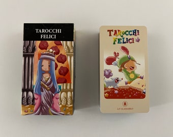 Tarocchi Felici (Happy Tarot) by Serena Ficca - Lo Scarabeo - Italian Edition - Beautiful Illustrated and Colorful Deck