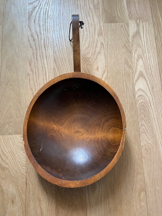 Vintage Weston Bowl Mill Vermont Wood Bowl With Handle Rustic Etsy