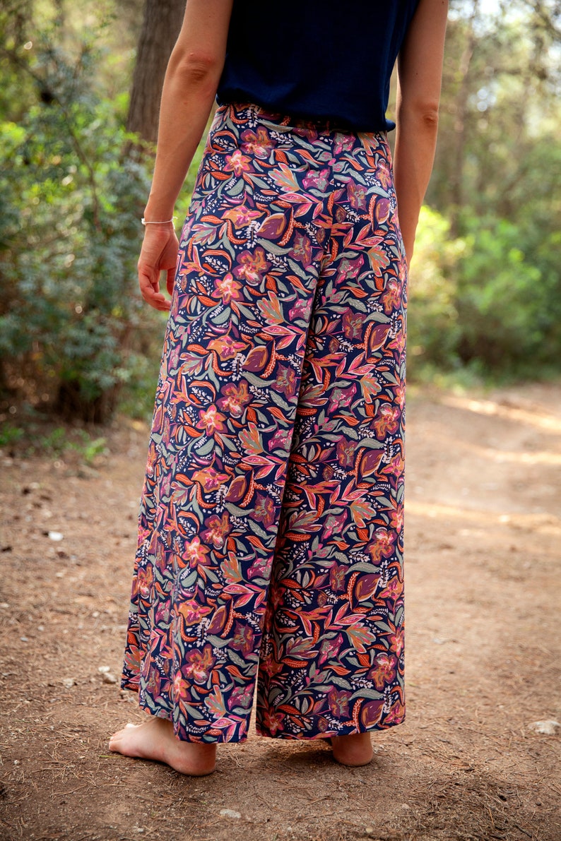 Pantalon thaï améthyste pantalon portefeuille femme pantalon bohème coupe ample pantalon d'été fluide pantalon yoga taille unique image 3