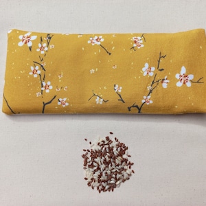 Relaxing eye pillow / relaxing eye pillow / mini hot water bottle with removable and washable cover, organic cotton and flax seeds