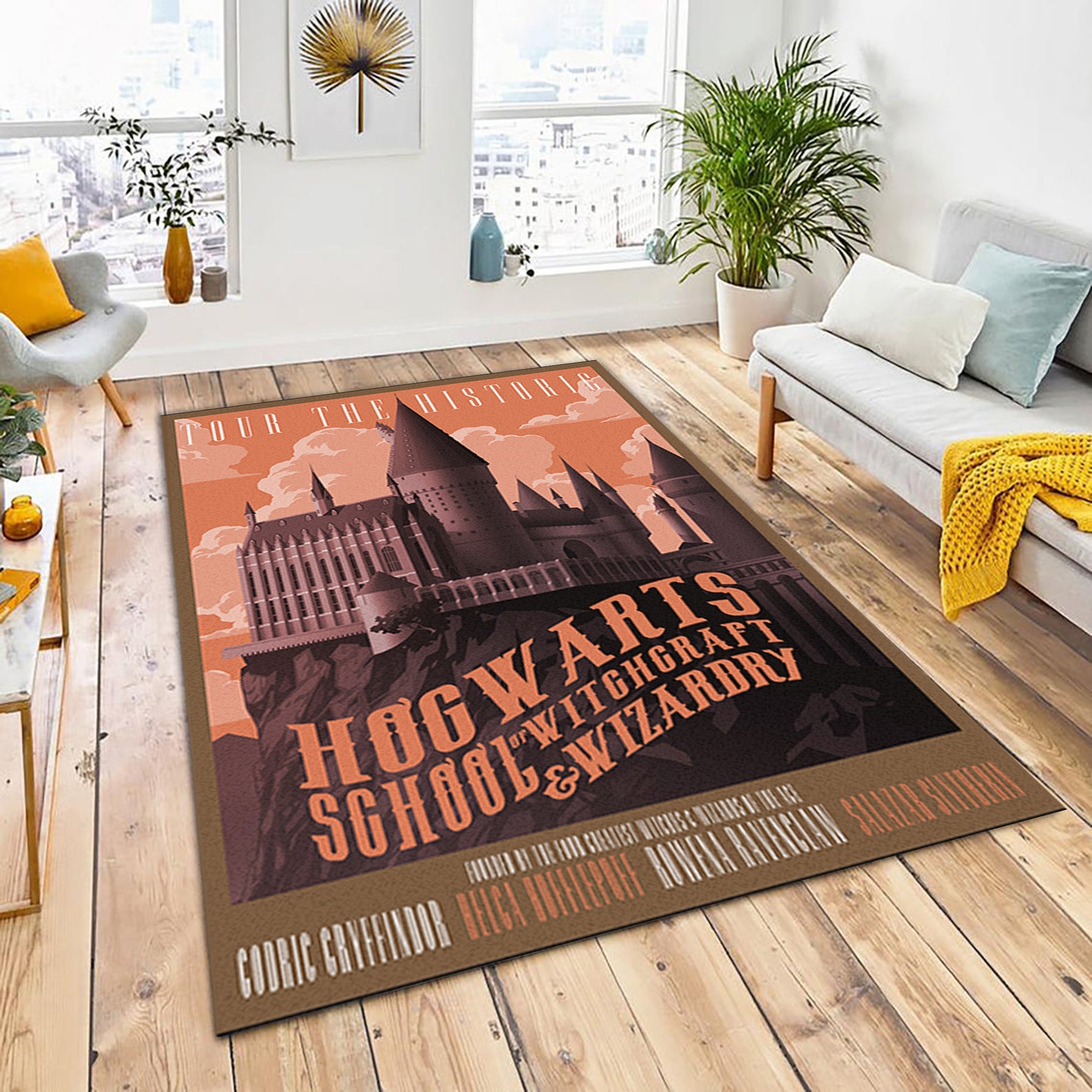 Hogwarts shool Rug Harry potter Travel Vintage Style Travel Etsy
