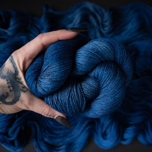 Hand Dyed Yarn | Neptune | Choice of Weight | Crow and Crescent Yarn