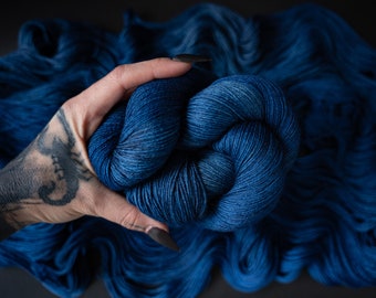 Hand Dyed Yarn | Neptune | Choice of Weight | Crow and Crescent Yarn