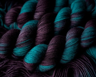 Hand Dyed Yarn | Lagoon Nebula | Choice of Weight | Crow and Crescent Yarn