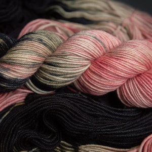 Hand Dyed Yarn Rhodonite Choice of Weight Crow and Crescent Yarn image 5