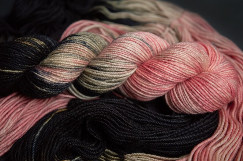 Hand Dyed Yarn Rhodonite Choice of Weight Crow and Crescent Yarn image 5
