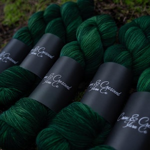 Hand Dyed Yarn | Witch Woods | Choice of Weight | Crow and Crescent Yarn