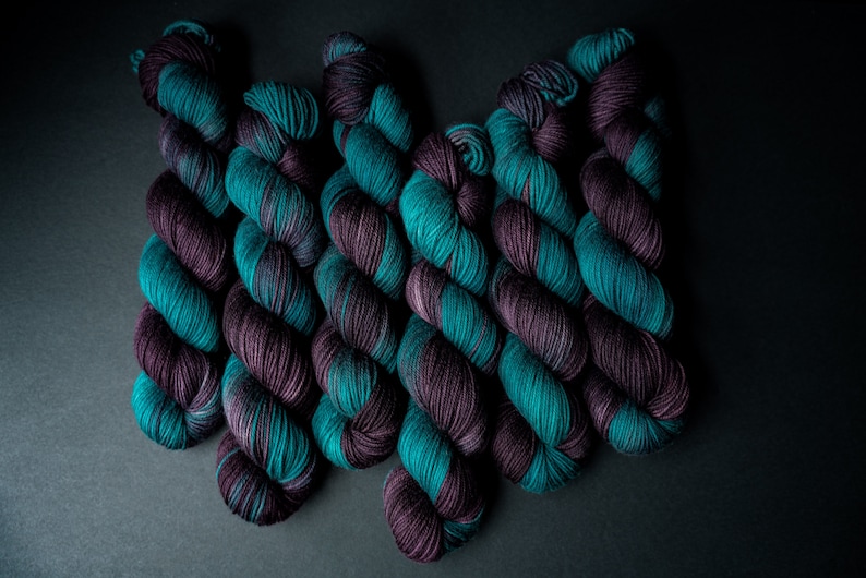 Hand Dyed Yarn Lagoon Nebula Choice of Weight Crow and Crescent Yarn image 8