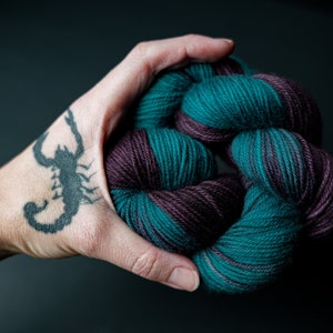 Hand Dyed Yarn Lagoon Nebula Choice of Weight Crow and Crescent Yarn image 9