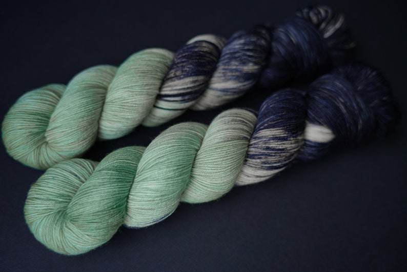 Hand Dyed Yarn Nephrite Choice of Weight Crow and Crescent Yarn zdjęcie 6