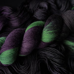 Hand Dyed Yarn | Bella Draconis | Choice of Weight | Crow and Crescent Yarn