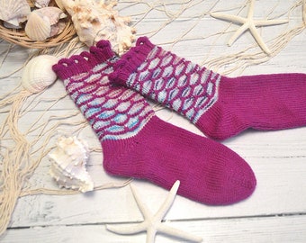 Knitting Pattern | Merperson Socks by Reneé Rockwood | Instant Digital Download