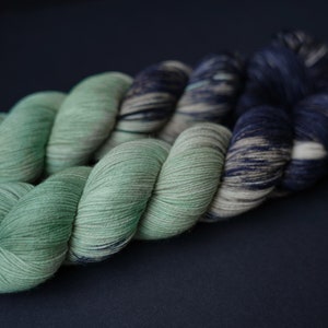 Hand Dyed Yarn Nephrite Choice of Weight Crow and Crescent Yarn image 7