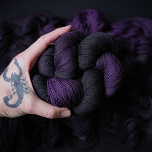 Hand Dyed Yarn | Bellatrix | Choice of Weight | Crow and Crescent Yarn