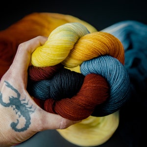 Hand Dyed Yarn | Eclipse | Choice of Weight | Crow and Crescent Yarn