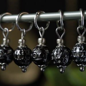 Set of 5 Metal Stitch Markers Hand Made Stitch Markers, Progress Keepers, Knitting and Crochet Notions image 3