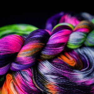 Hand Dyed Yarn | Glow Stick | Choice of Weight | Crow and Crescent Yarn