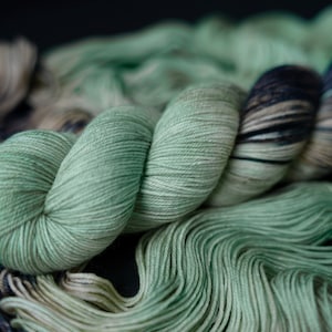 Hand Dyed Yarn | Nephrite | Choice of Weight | Crow and Crescent Yarn