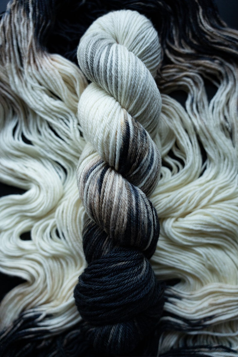 Hand Dyed Yarn Granite Choice of Weight Crow and Crescent Yarn image 6