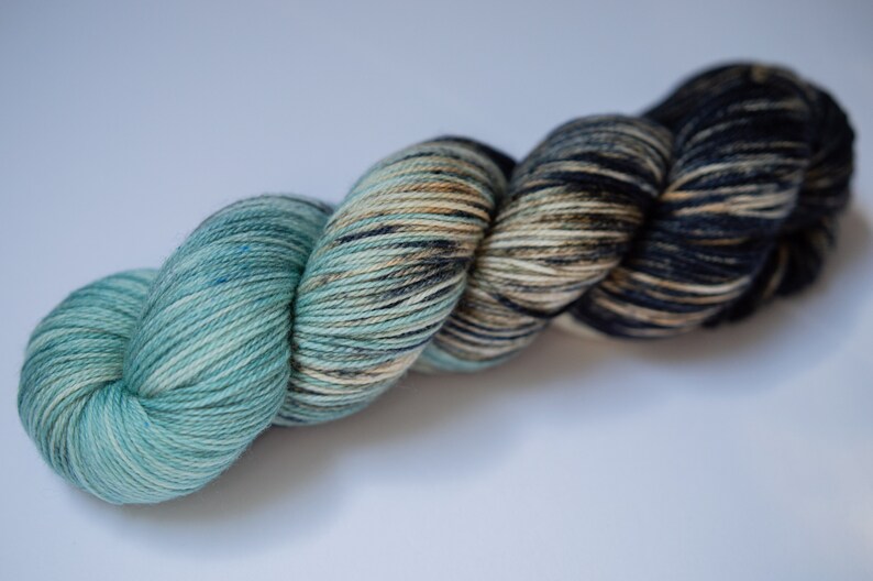Hand Dyed Yarn Blue Dune Choice of Weight Crow and Crescent Yarn image 9
