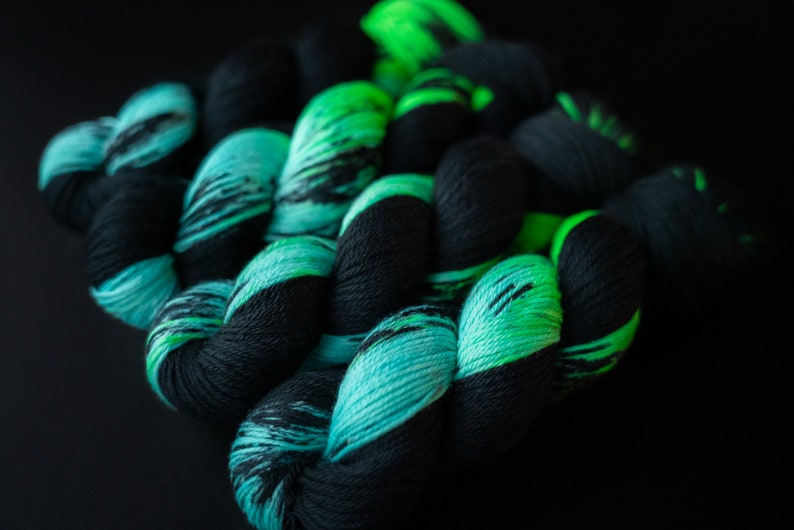 Hand Dyed Yarn Kilonova Choice of Weight Crow and Crescent Yarn image 6