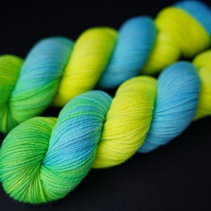 Not Nearly Neon Spaceship (Limited) | Calypso Worsted - 4 ply - 100% Non-Superwash Merino Wool  | Crow and Crescent Yarn