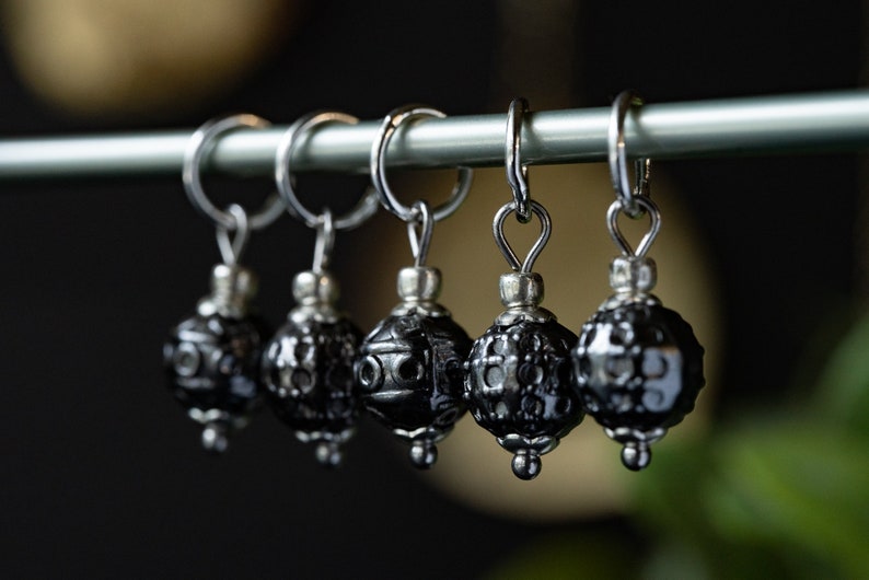 Set of 5 Metal Stitch Markers Hand Made Stitch Markers, Progress Keepers, Knitting and Crochet Notions image 2