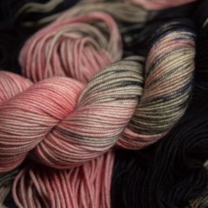 Hand Dyed Yarn Rhodonite Choice of Weight Crow and Crescent Yarn image 6