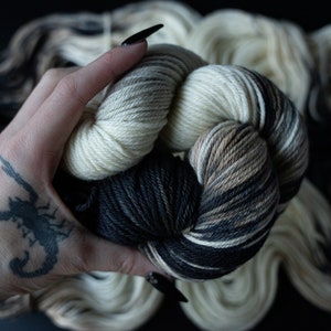 Hand Dyed Yarn | Granite | Choice of Weight | Crow and Crescent Yarn