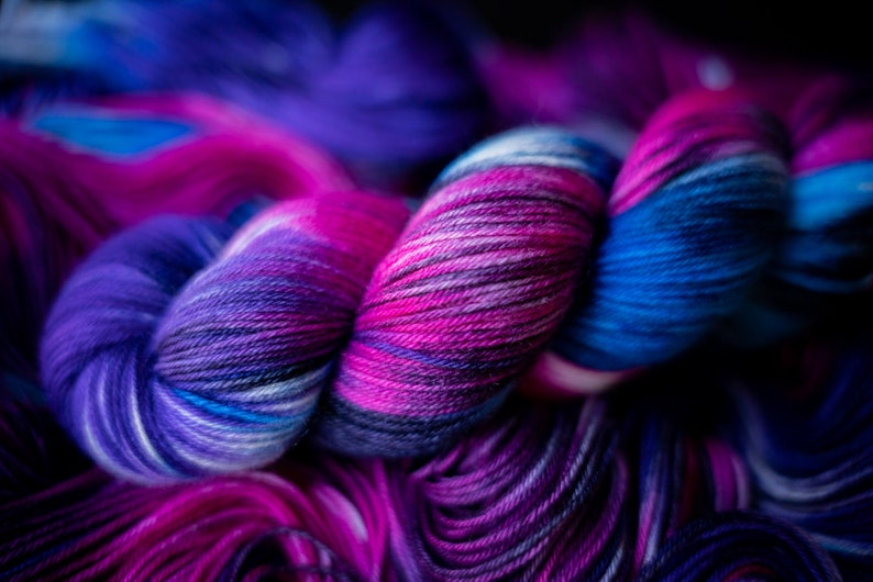 Hand Dyed Yarn Cosmos Choice of Weight Crow and Crescent Yarn image 9