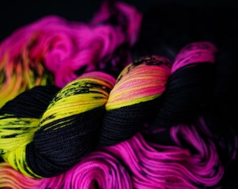 Hand Dyed Yarn | Supernova | Choice of Weight | Crow and Crescent Yarn