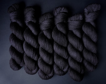 Hand Dyed Yarn | Void | Choice of Weight | Crow and Crescent Yarn