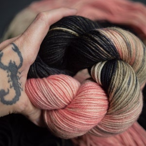 Hand Dyed Yarn | Rhodonite | Choice of Weight | Crow and Crescent Yarn