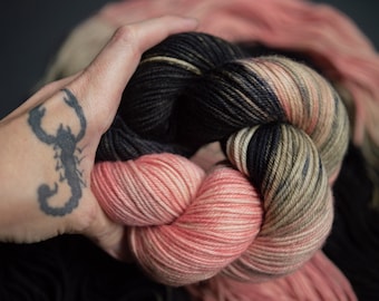 Hand Dyed Yarn | Rhodonite | Choice of Weight | Crow and Crescent Yarn