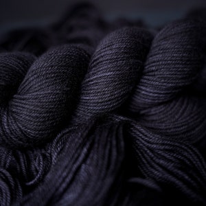 Hand Dyed Yarn Void Choice of Weight Crow and Crescent Yarn image 7