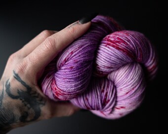 Hand Dyed Yarn | OOAK | Triton DK - 4 ply - 100% Superwash Merino Wool | Crow and Crescent Yarn