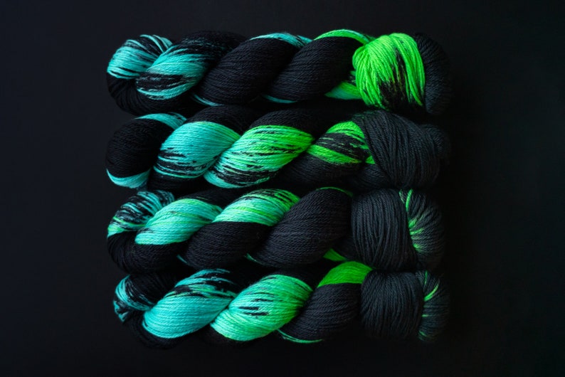 Hand Dyed Yarn Kilonova Choice of Weight Crow and Crescent Yarn image 9