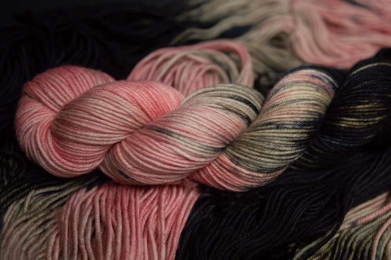 Hand Dyed Yarn Rhodonite Choice of Weight Crow and Crescent Yarn image 4