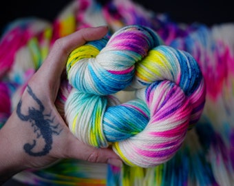 Hand Dyed Yarn | Perseid Skies | Choice of Weight | Crow and Crescent Yarn